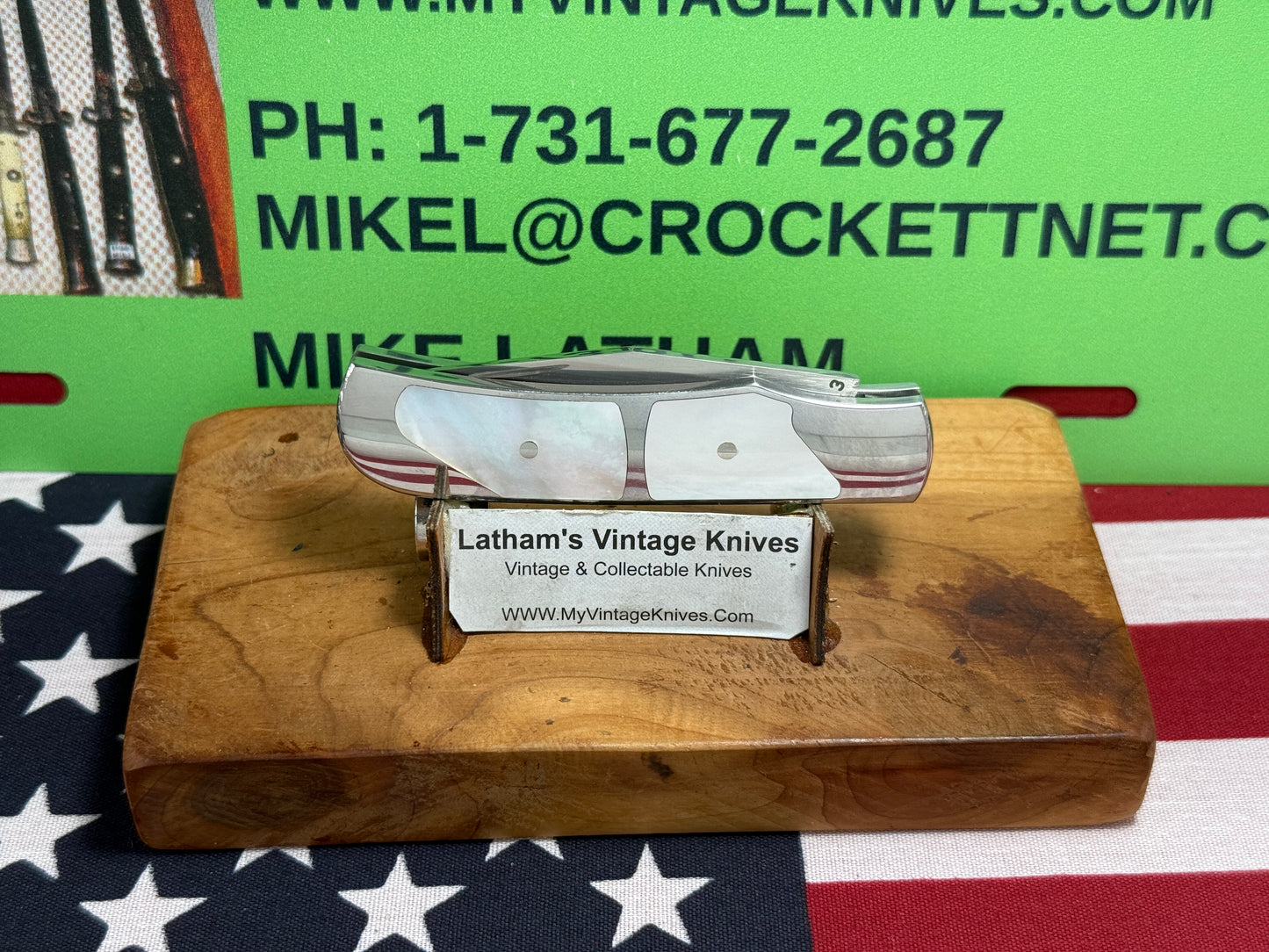 ALSDORF, MIKE CUSTOM KNIVES 2023 SLIP JOINT INTERFRAME JACK KNIFE CUSTOM MANUAL OPEN KNIFE PEARL HANDLES