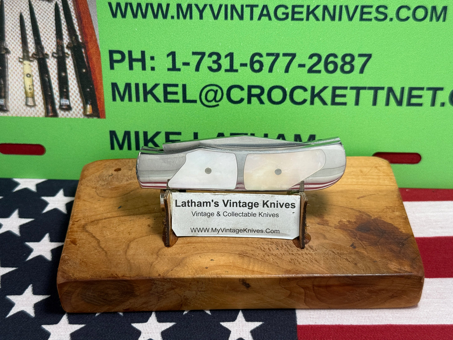 ALSDORF, MIKE CUSTOM KNIVES 2023 SLIP JOINT INTERFRAME JACK KNIFE CUSTOM MANUAL OPEN KNIFE PEARL HANDLES