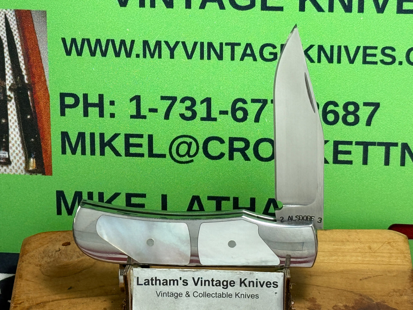 ALSDORF, MIKE CUSTOM KNIVES 2023 SLIP JOINT INTERFRAME JACK KNIFE CUSTOM MANUAL OPEN KNIFE PEARL HANDLES