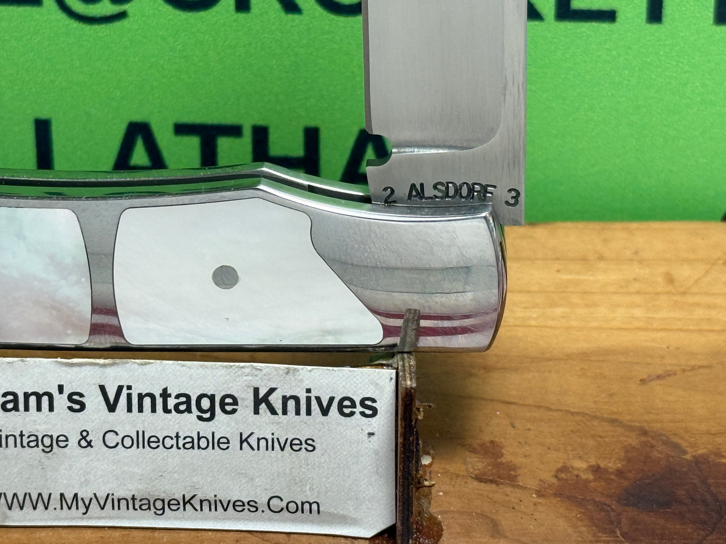 ALSDORF, MIKE CUSTOM KNIVES 2023 SLIP JOINT INTERFRAME JACK KNIFE CUSTOM MANUAL OPEN KNIFE PEARL HANDLES