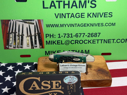 CASE XX USA 2024 MINI COPPERLOCK 61749LSS "CUSTOM AUTOMATIC CONVERTED" D/A AMERICAN AUTOMATIC KNIFE KY BLUEGRASS BONE HANDLES