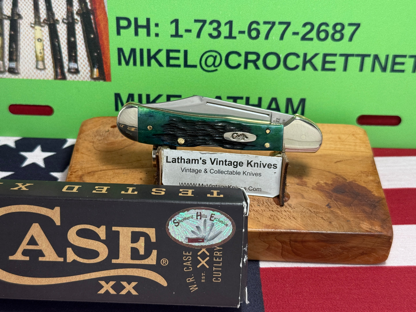 CASE XX USA 2024 MINI COPPERLOCK 61749LSS "CUSTOM AUTOMATIC CONVERTED" D/A AMERICAN AUTOMATIC KNIFE KY BLUEGRASS BONE HANDLES