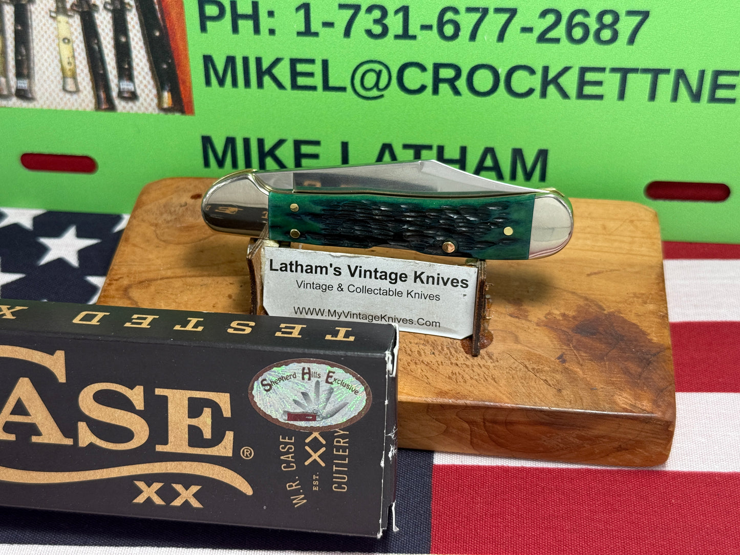 CASE XX USA 2024 MINI COPPERLOCK 61749LSS "CUSTOM AUTOMATIC CONVERTED" D/A AMERICAN AUTOMATIC KNIFE KY BLUEGRASS BONE HANDLES