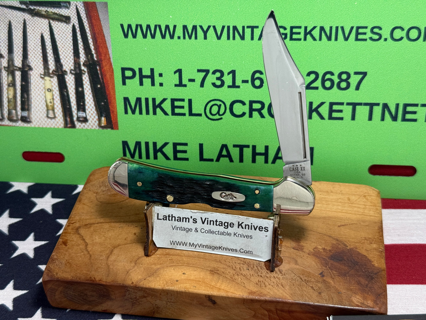 CASE XX USA 2024 MINI COPPERLOCK 61749LSS "CUSTOM AUTOMATIC CONVERTED" D/A AMERICAN AUTOMATIC KNIFE KY BLUEGRASS BONE HANDLES