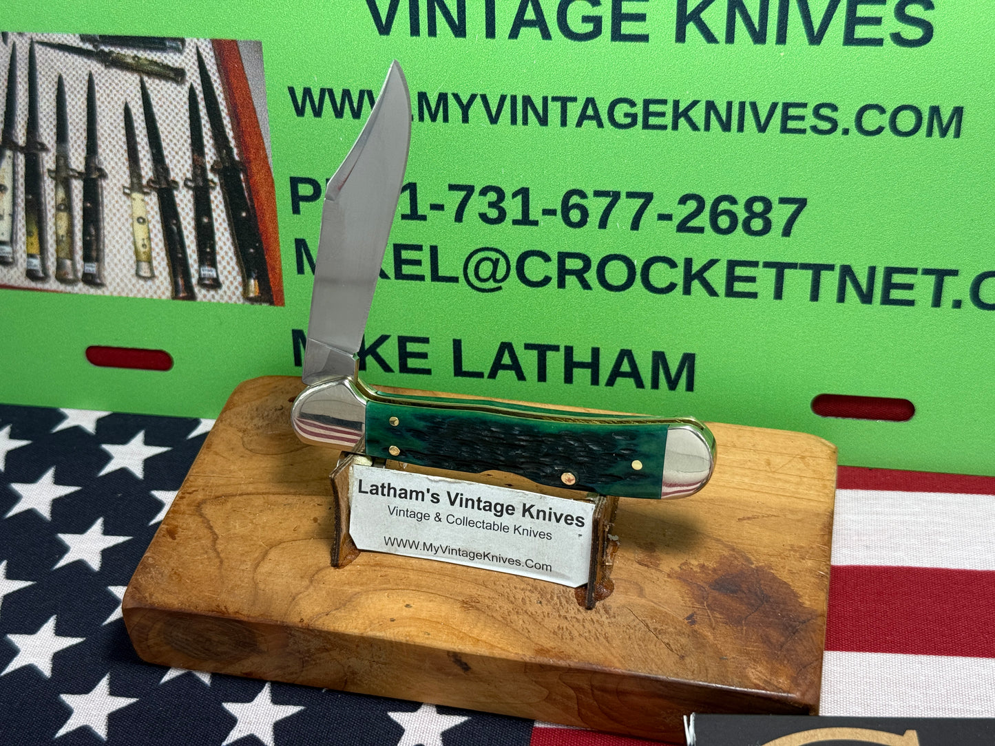 CASE XX USA 2024 MINI COPPERLOCK 61749LSS "CUSTOM AUTOMATIC CONVERTED" D/A AMERICAN AUTOMATIC KNIFE KY BLUEGRASS BONE HANDLES