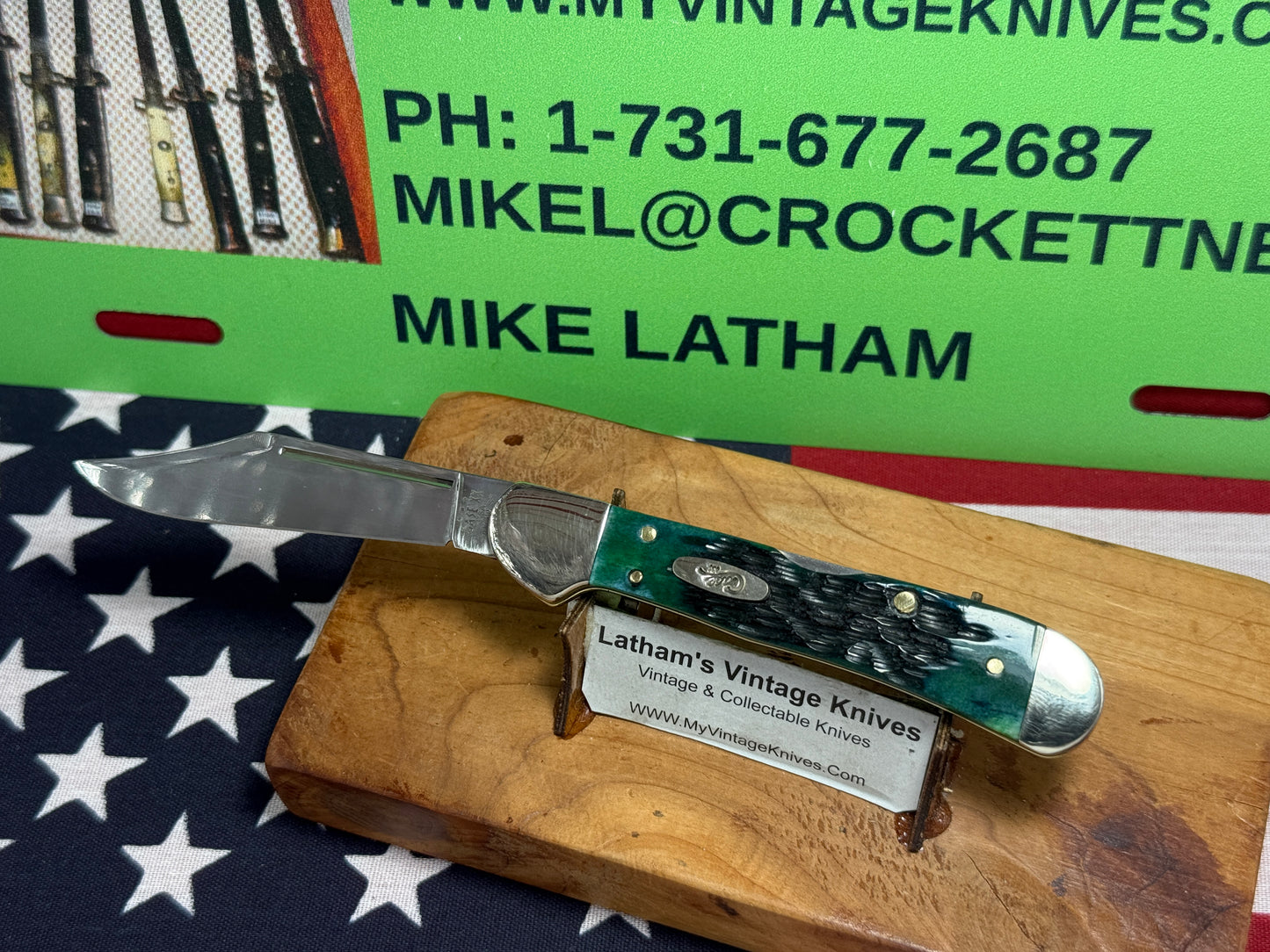 CASE XX USA 2024 MINI COPPERLOCK 61749LSS "CUSTOM AUTOMATIC CONVERTED" D/A AMERICAN AUTOMATIC KNIFE KY BLUEGRASS BONE HANDLES