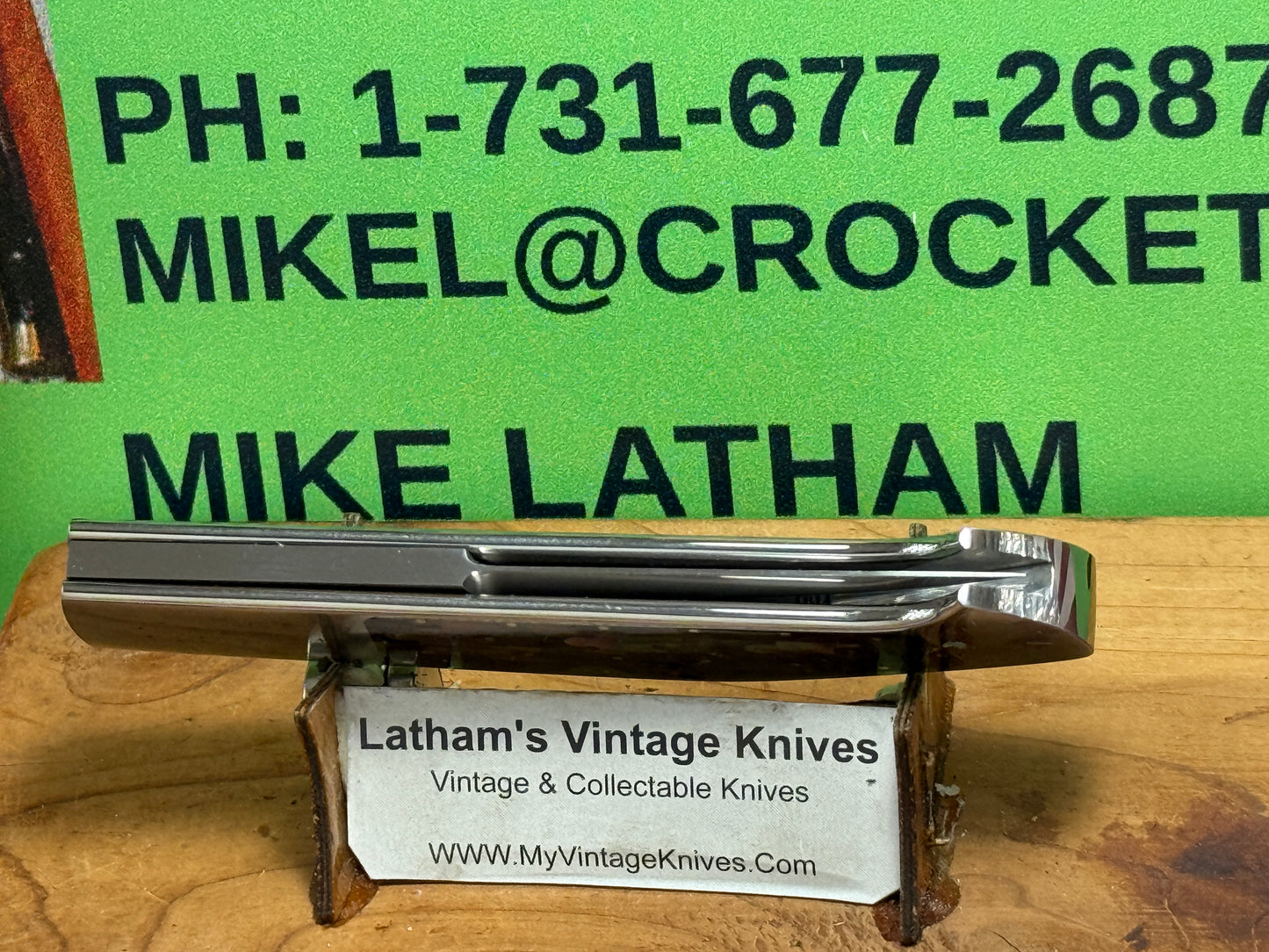 ESPOSITO, EMMANUEL ITALY CUSTOM KNIVES 2020 C-LOCK FOLDER S/N 001 BUTTON RELEASE CUSTOM AUTOMATIC KNIFE MOSAIC INLAY BLACK & GOLD PEARL HANDLES