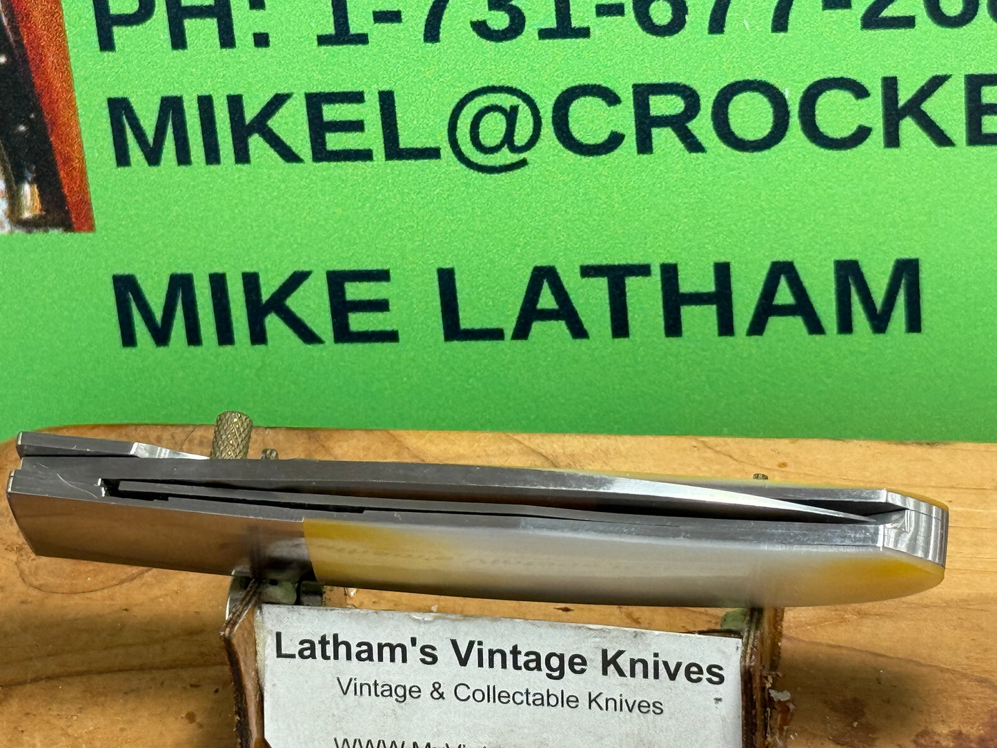 HARA, KOJI CUSTOM KNIVES JAPAN 2005-2008 ERA LINERLOCK FOLDER CUSTOM MANUAL OPEN KNIFE GOLD PEARL HANDLES