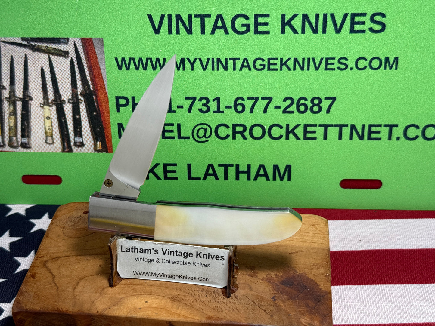 HARA, KOJI CUSTOM KNIVES JAPAN 2005-2008 ERA LINERLOCK FOLDER CUSTOM MANUAL OPEN KNIFE GOLD PEARL HANDLES