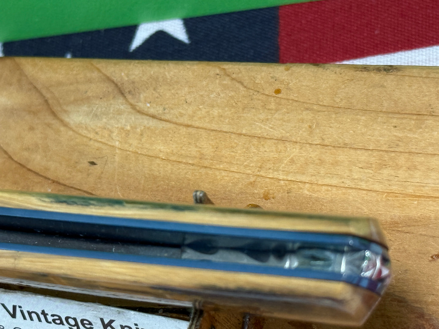 WILLIAMS, JASON CUSTOM KNIVES 2001-2003 ERA MEDIUM HUNTER DAMACUS STEEL CUSTOM AUTOMATIC KNIFE MAMMOTH IVORY BARK SCALES