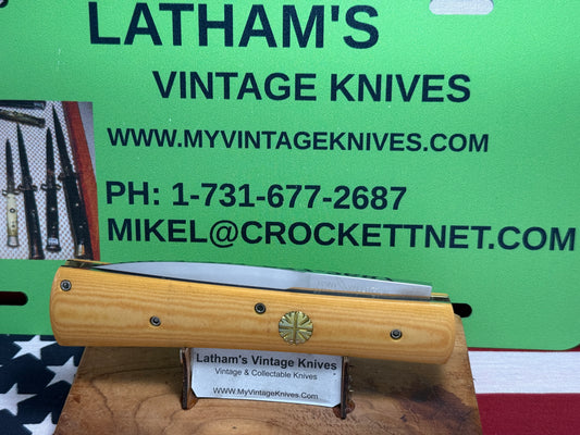 VALLOTTON, RAINY CUSTOM KNIVES 1998-2001 ERA D & D FAN TAIL BAYONET BLADE CUSTOM AUTOMATIC KNIFE WESTINGHOUSE MICARATA HANDLES