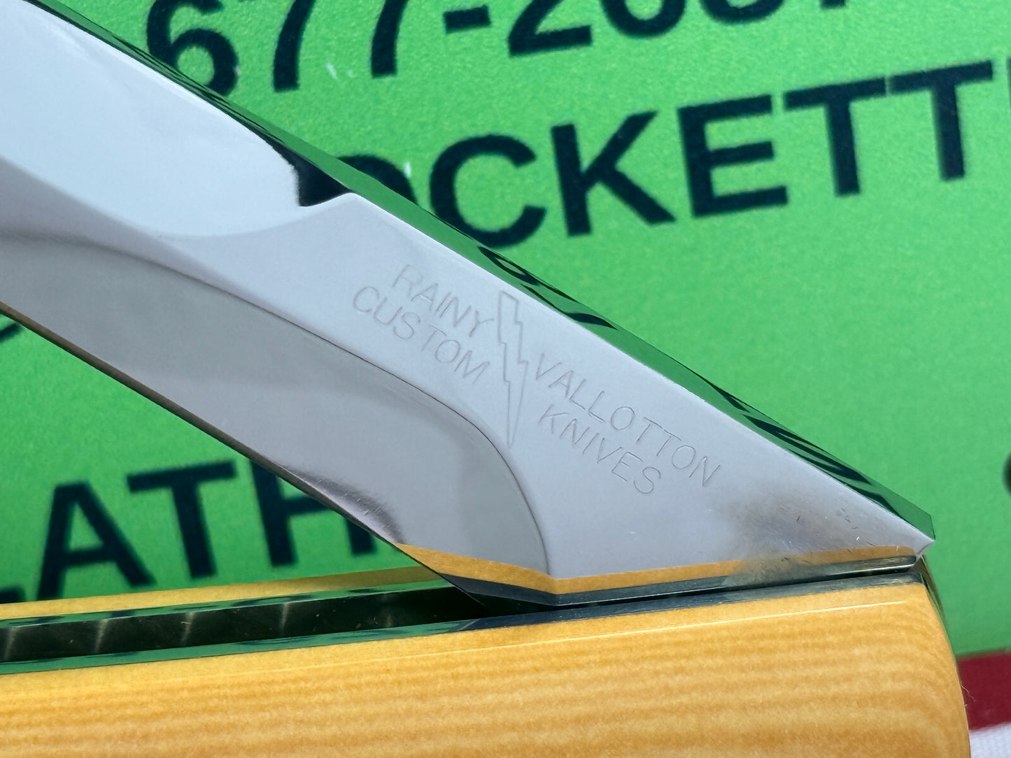 VALLOTTON, RAINY CUSTOM KNIVES 1998-2001 ERA D & D FAN TAIL BAYONET BLADE CUSTOM AUTOMATIC KNIFE WESTINGHOUSE MICARATA HANDLES