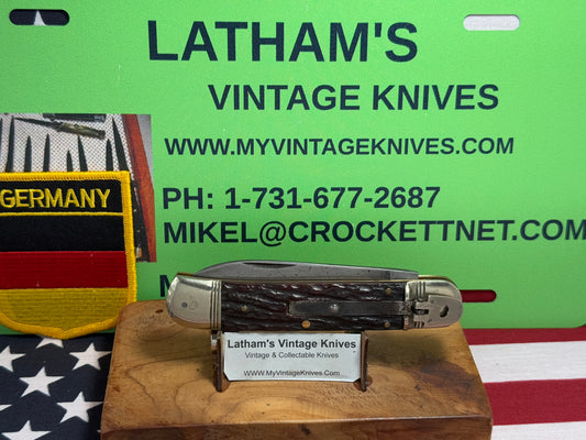 MADE IN GERMANY 1955-65 LEVER AUTOMATIC SPRINGER 11 CM GERMAN AUTOMATIC KNIFE BLACK BONE HANDLES CLEARANCE ITEM!!