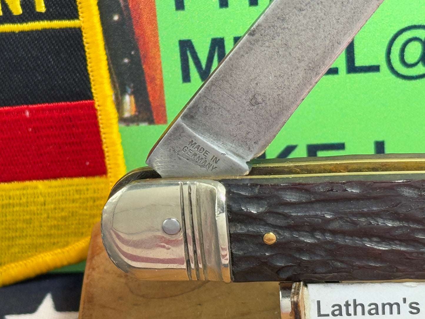 MADE IN GERMANY 1955-65 LEVER AUTOMATIC SPRINGER 11 CM GERMAN AUTOMATIC KNIFE BLACK BONE HANDLES CLEARANCE ITEM!!