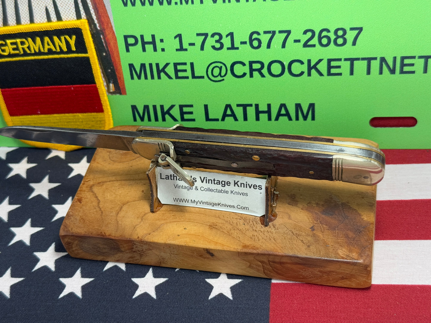 MADE IN GERMANY 1955-65 LEVER AUTOMATIC SPRINGER 11 CM GERMAN AUTOMATIC KNIFE BLACK BONE HANDLES CLEARANCE ITEM!!