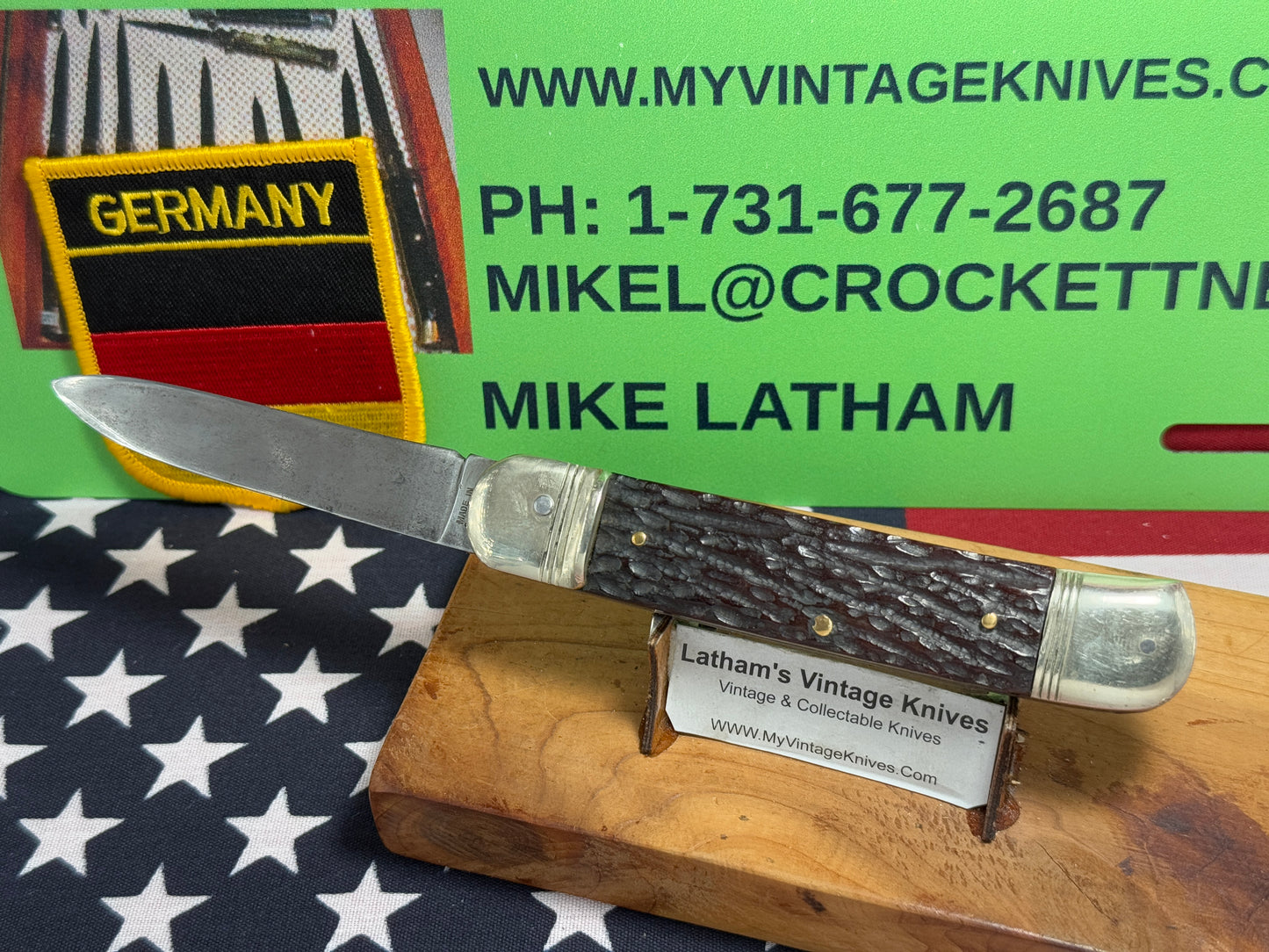 MADE IN GERMANY 1955-65 LEVER AUTOMATIC SPRINGER 11 CM GERMAN AUTOMATIC KNIFE BLACK BONE HANDLES CLEARANCE ITEM!!