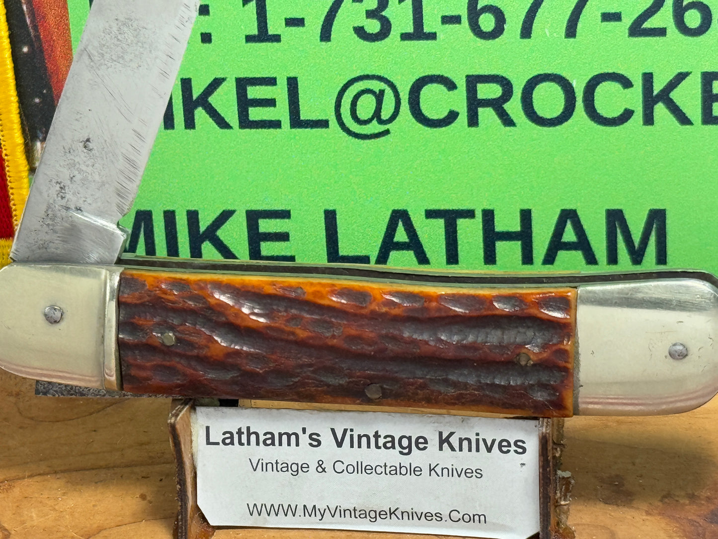 IMCO GERMANY 1950-55 LEVER AUTOMATIC SPRINGER 11 CM GERMAN AUTOMATIC KNIFE BROWN BONE HANDLES CLEARANCE ITEM!!