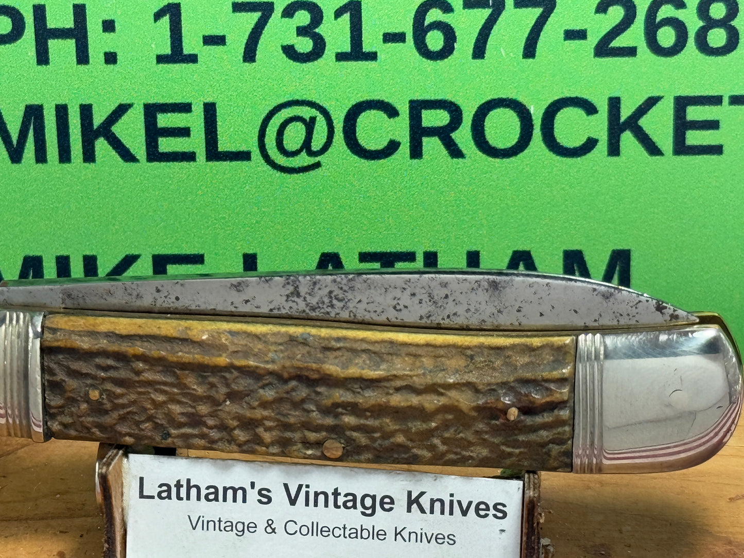 RICH A. HERDER SOLINGEN GERMANY 1950-55 LEVER AUTOMATIC SPRINGER 11 CM GERMAN AUTOMATIC KNIFE STAG HANDLES CLEARANCE ITEM!!