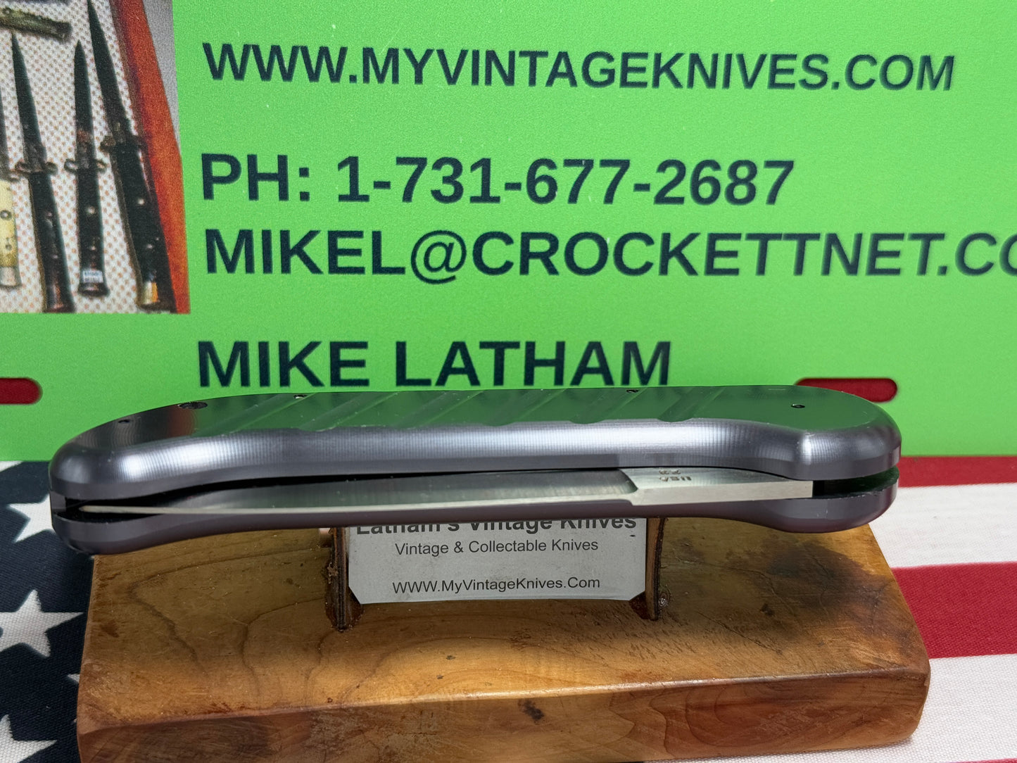 DALTON, ROB USA 1998-2003 LARGE SEAL TEAM 1 USA 23 MILITARY CUSTOM AUTOMATIC KNIFE BLACK METAL HANDLES