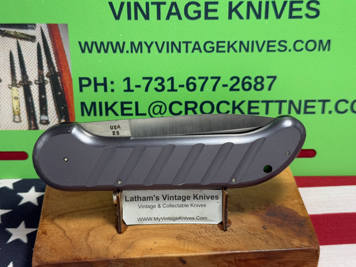 DALTON, ROB USA 1998-2003 LARGE SEAL TEAM 1 USA 23 MILITARY CUSTOM AUTOMATIC KNIFE BLACK METAL HANDLES