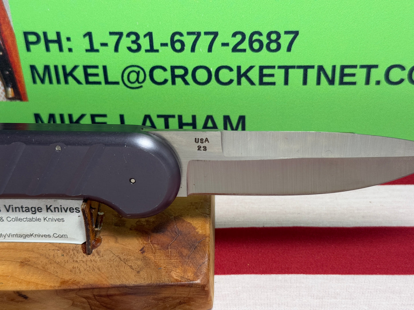 DALTON, ROB USA 1998-2003 LARGE SEAL TEAM 1 USA 23 MILITARY CUSTOM AUTOMATIC KNIFE BLACK METAL HANDLES