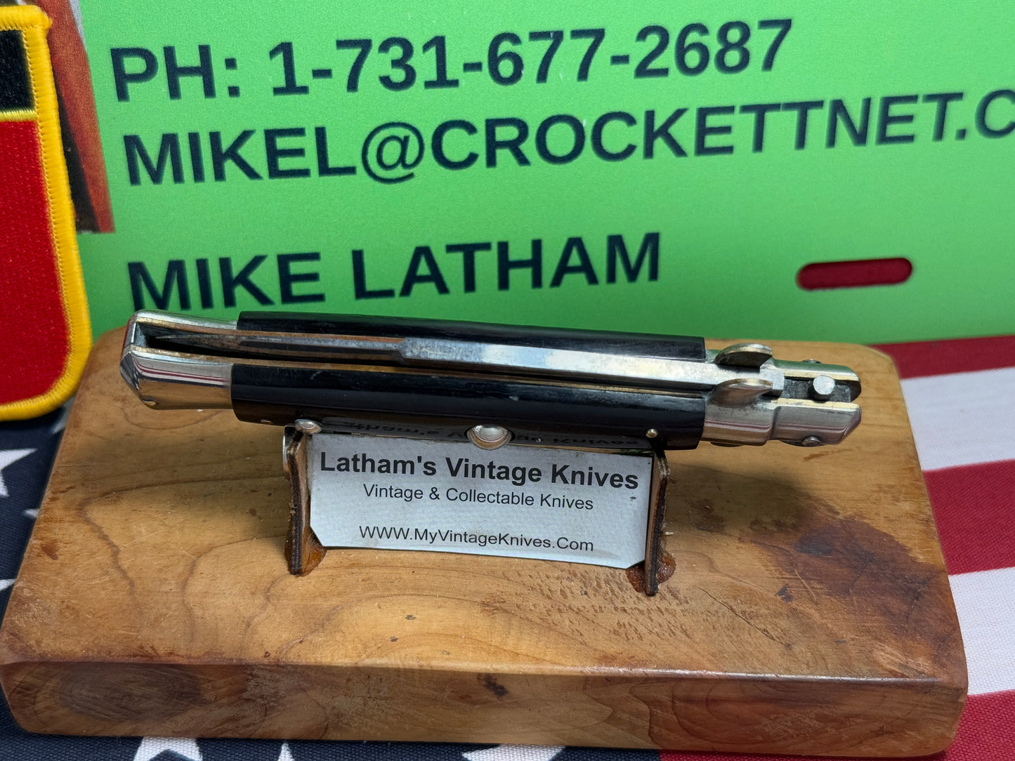 ALAMO ITLAY 1950-57 PICK LOCK STILETTO 20 CM ITALIAN AUTOMATIC KNIFE BUFFALO HORN HANDLES