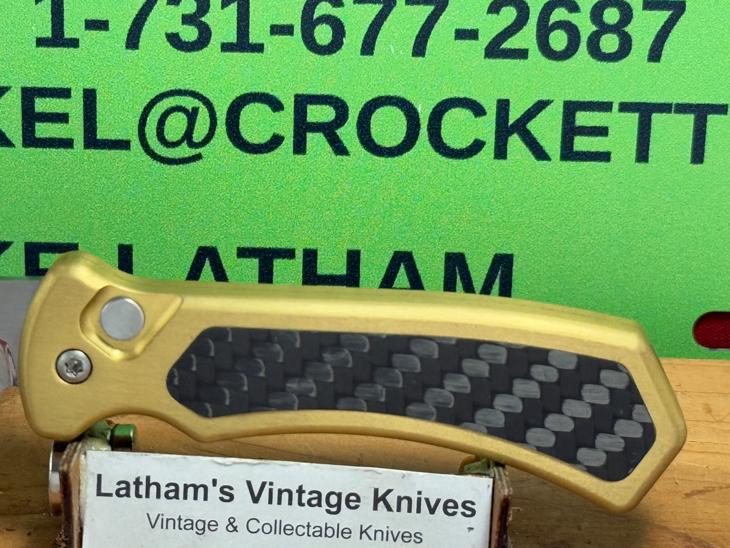 BURN KNIVES, PAUL PANAK, 2020 SMALL SIDE OPENING TACTICAL WITH MIRROR POLISHED BLADE CUSTOM AUTOMATIC KNIFE METAL HANDLES WITH CARBON FIBER INSERTS