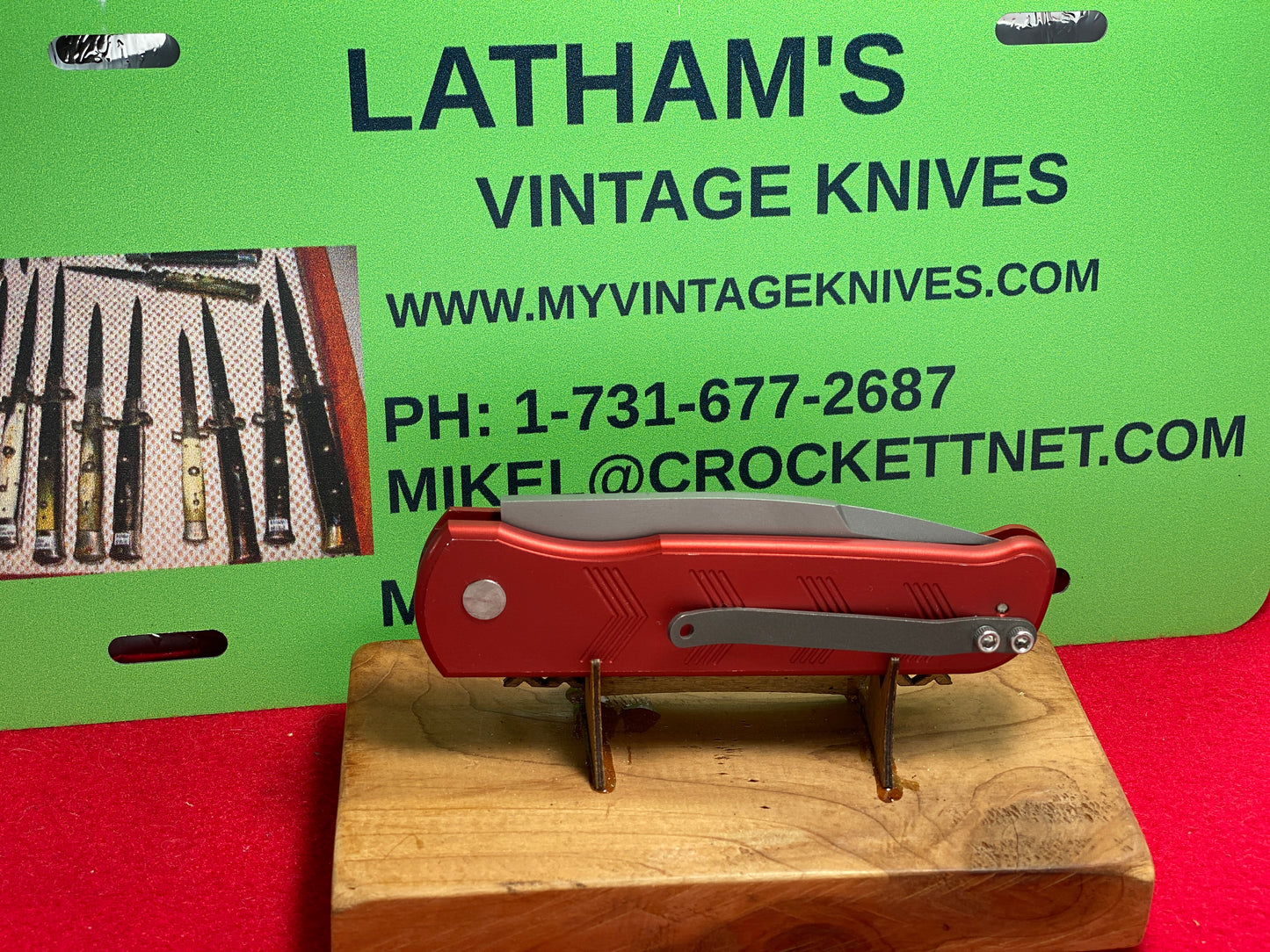 DALTON, ROB CUSTOM AUTOMATIC 1995-99 VOODOO WORKS USA 2233 SCALE RELEASE TACTICAL AUTOMATIC KNIFE METAL HANDLES RED