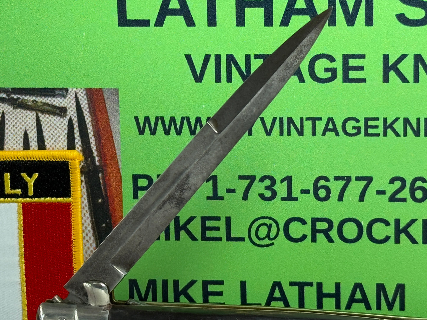 G.C.co.(GUTMANN CUTLERY) ITALY 1950-57 PICK LOCK STILETTO 28 CM ITALIAN AUTOMATIC KNIFE BUFFALO HORN HANDLES