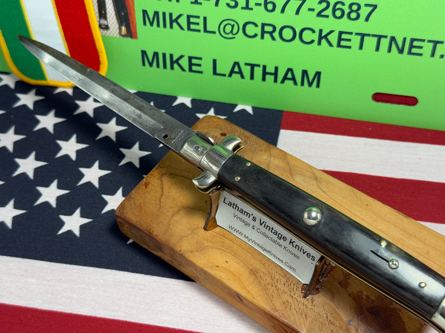 G.C.co.(GUTMANN CUTLERY) ITALY 1950-57 PICK LOCK STILETTO 28 CM ITALIAN AUTOMATIC KNIFE BUFFALO HORN HANDLES