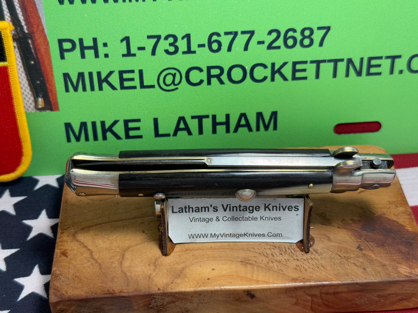 EIG CUTLERY ITALY 1950-57 PICK LOCK STILETTO 23 CM ITALIAN AUTOMATIC KNIFE BUFFALO HORN HANDLES