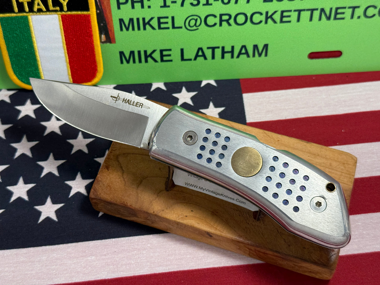 HALLER PATENT 1975-85 GERMAN SECERT POLICE HRC 58 LOCK BACK ITALIAN AUTOMATIC KNIFE ALL METAL HANDLES