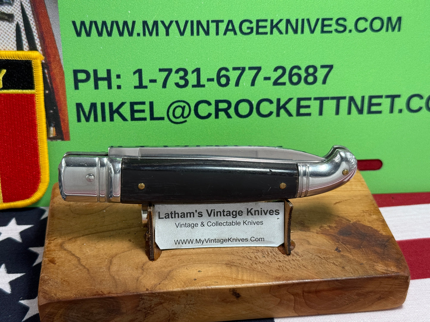 DAVID ROSTFREI ITALY 1999-2005 LEVER AUTOMATIC BIRD'S HEAD ITALIAN AUTOMATIC KNIFE BUFFALO HORN HANDLES