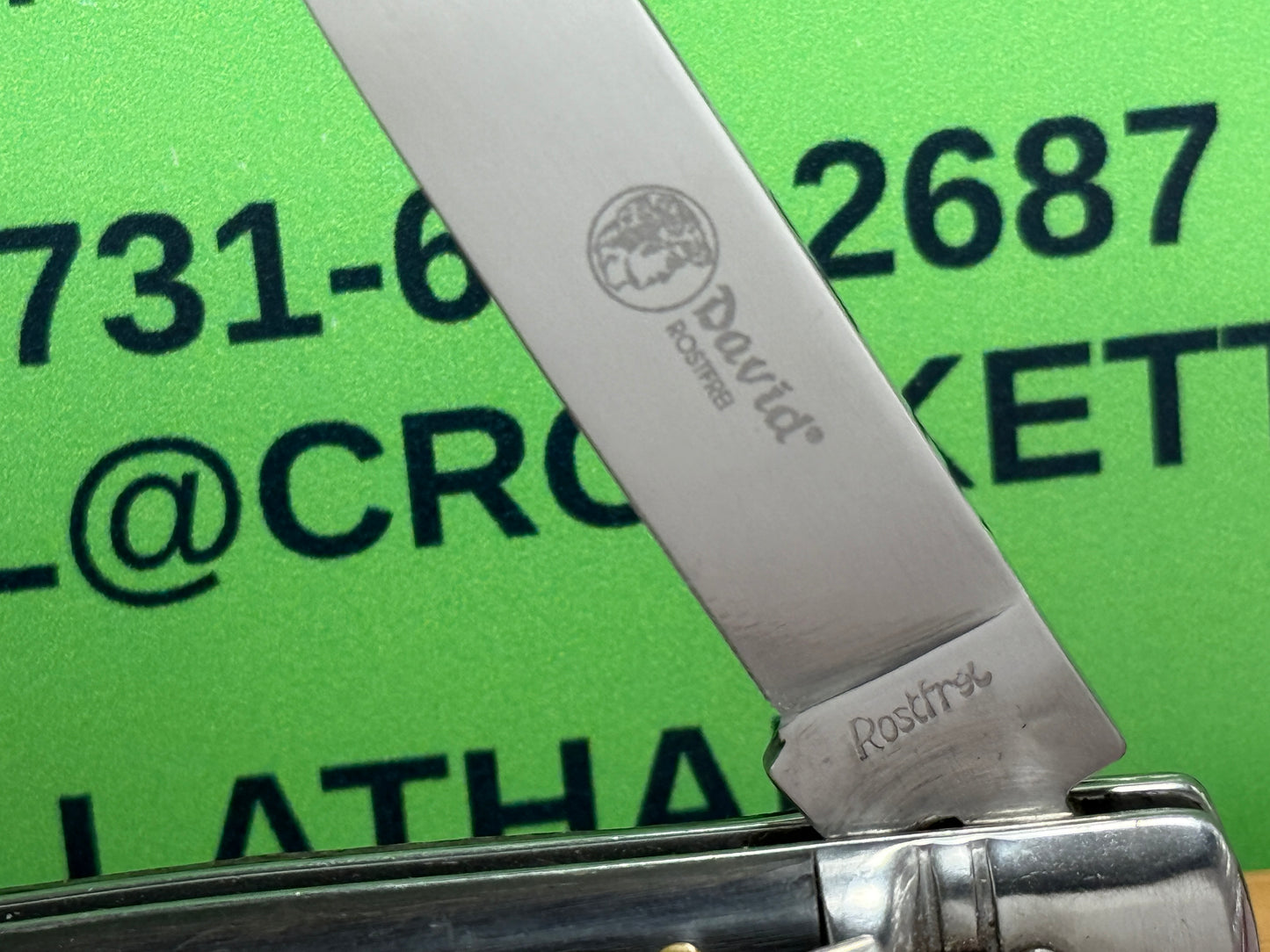 DAVID ROSTFREI ITALY 1999-2005 LEVER AUTOMATIC BIRD'S HEAD ITALIAN AUTOMATIC KNIFE BUFFALO HORN HANDLES