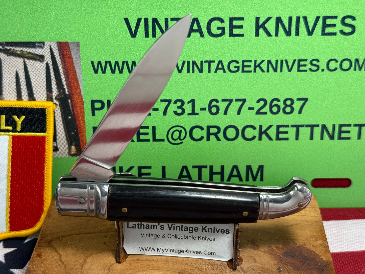 DAVID ROSTFREI ITALY 1999-2005 LEVER AUTOMATIC BIRD'S HEAD ITALIAN AUTOMATIC KNIFE BUFFALO HORN HANDLES