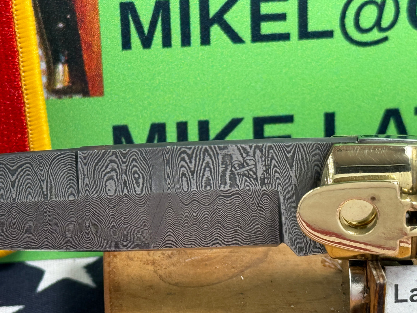 AB ITALY 2005-2010 LEVER AUTOMATIC "BIRD'S HEAD" DAMACUS STEEL ITALIAN AUTOMATIC KNIFE STAG HANDLES