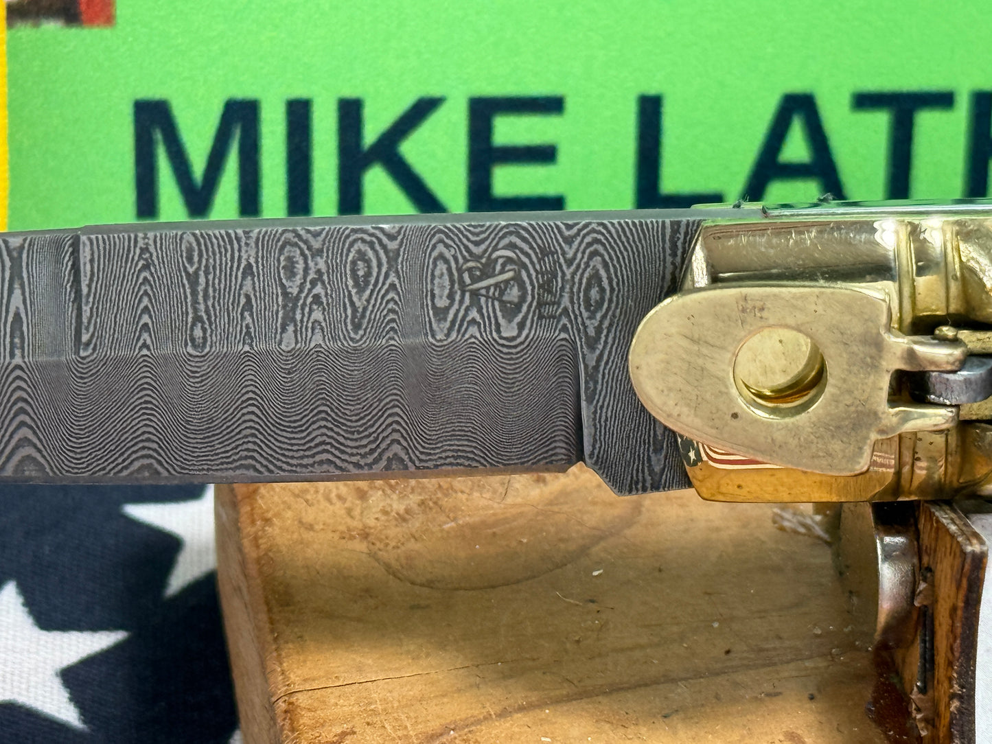 AB ITALY 2005-2010 LEVER AUTOMATIC "BIRD'S HEAD" DAMACUS STEEL ITALIAN AUTOMATIC KNIFE STAG HANDLES