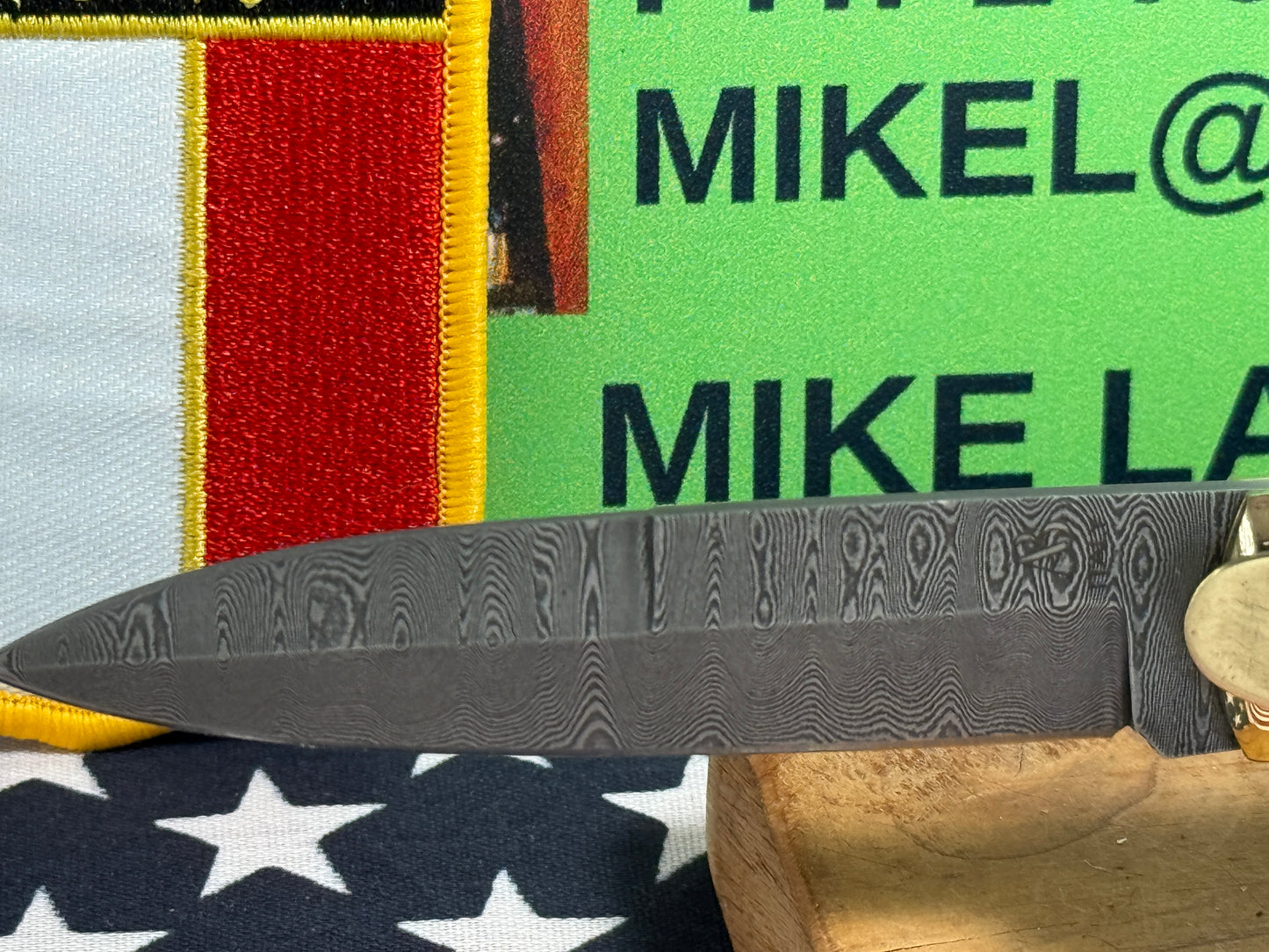 AB ITALY 2005-2010 LEVER AUTOMATIC "BIRD'S HEAD" DAMACUS STEEL ITALIAN AUTOMATIC KNIFE STAG HANDLES