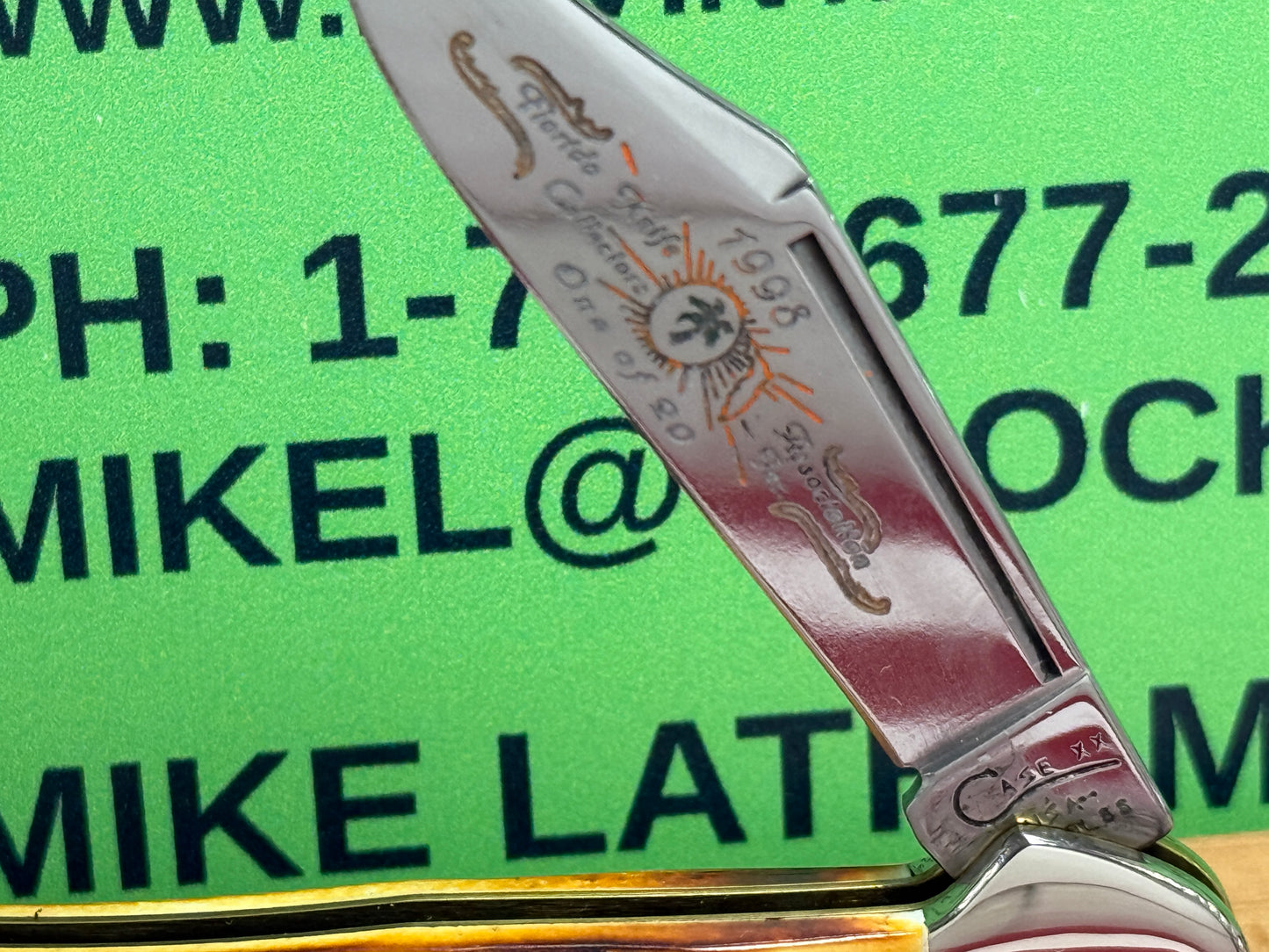 CASE XX USA, W.R. CASE 1998 COPPERLOCK 51549L SS LIMITED EDITON 1998 FLORIDA COLLECTORS CLUB  1 OF 1 CONVERTED AMERICAN AUTOMATIC D/A CUSTOM AUTOMATIC KNIFE STAG HANDLES