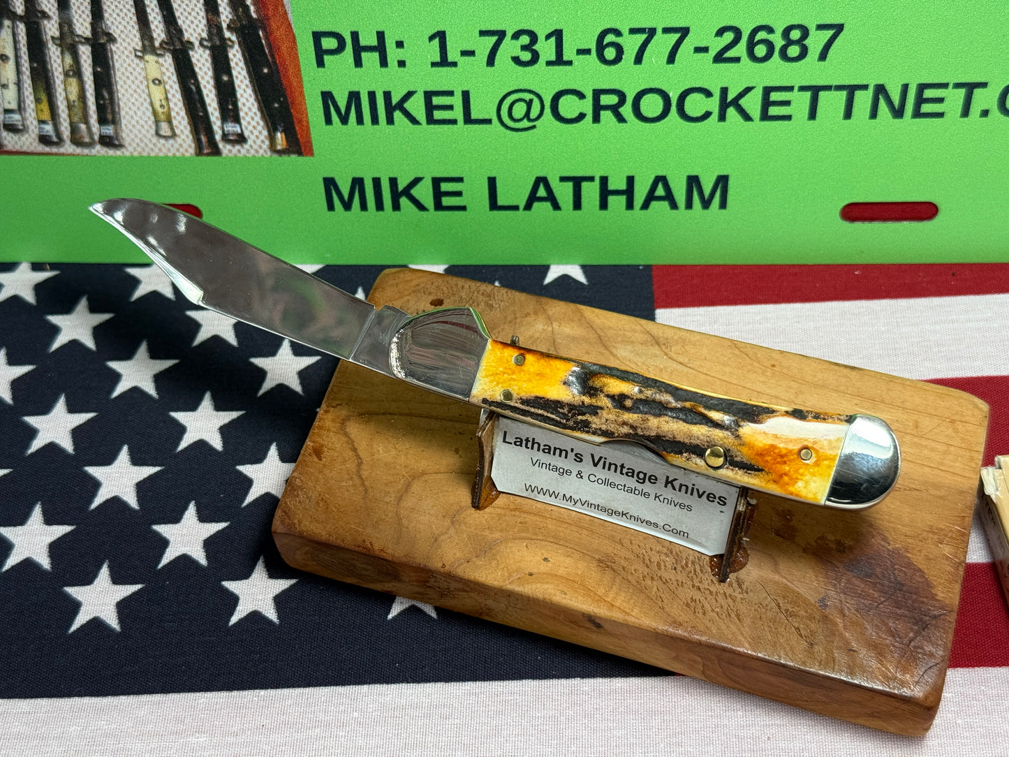 CASE XX USA, W.R. CASE 1998 COPPERLOCK 51549L SS LIMITED EDITON 1998 FLORIDA COLLECTORS CLUB  1 OF 1 CONVERTED AMERICAN AUTOMATIC D/A CUSTOM AUTOMATIC KNIFE STAG HANDLES