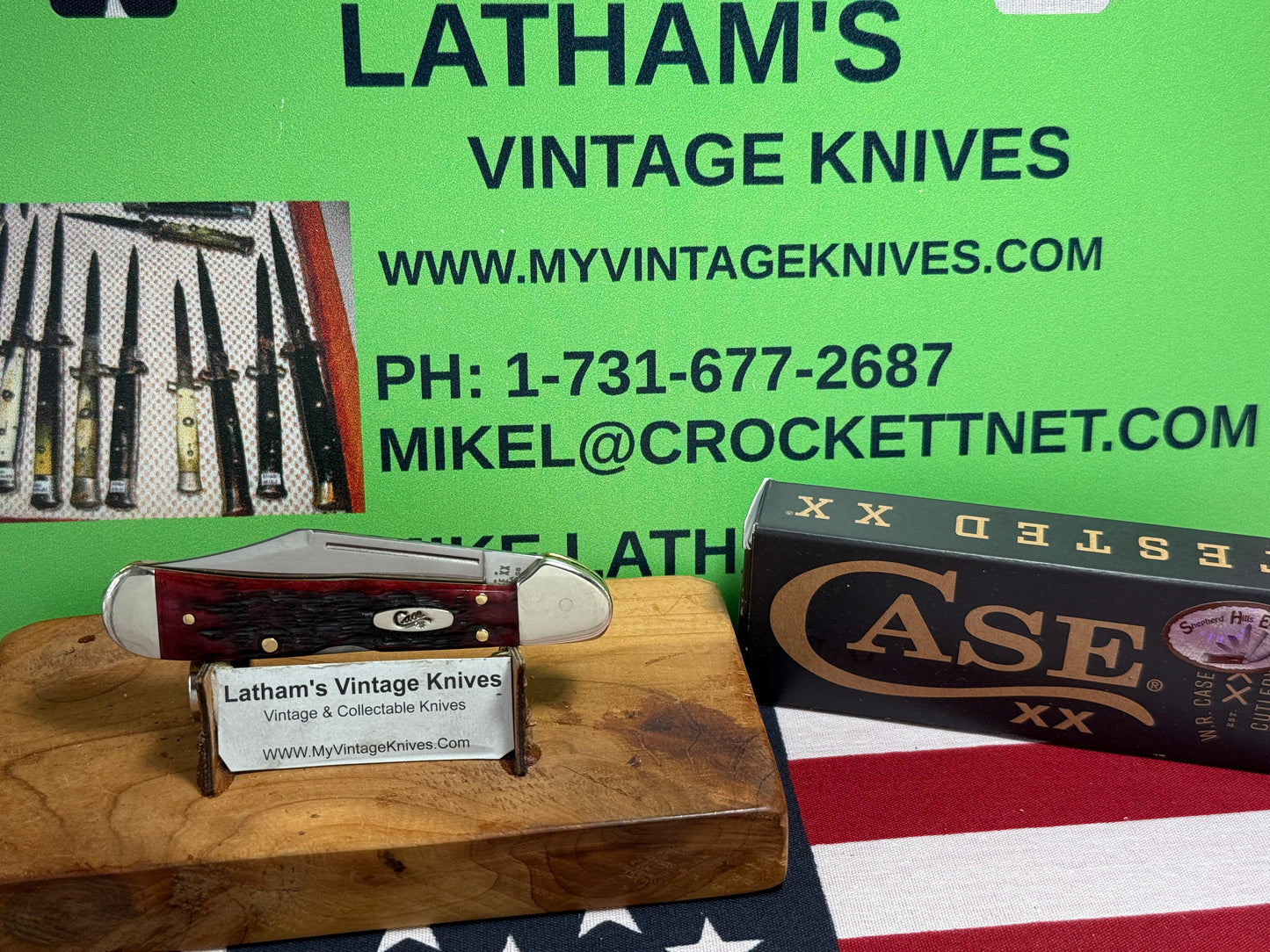 CASE XX USA, W.R. CASE 2024 MINI COPPERLOCK 61749 L SS LIMITED EDITION CONVERTED AMERICAN AUTOMATIC D/A CUSTOM AUTOMATIC KNIFE RED CRIMSON PEACH SEED JIG BONE