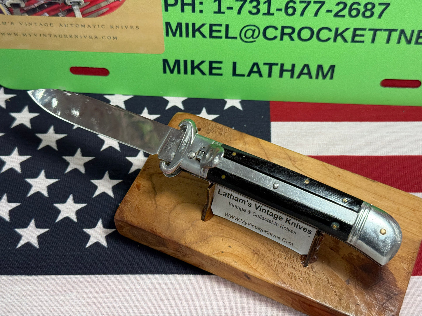 ROSTFREI 1960-65 SHELL PULLER LEVER AUTOMATIC SPRINGER GERMAN AUTOMATIC KNIFE BLACK MICARTA HANDLES