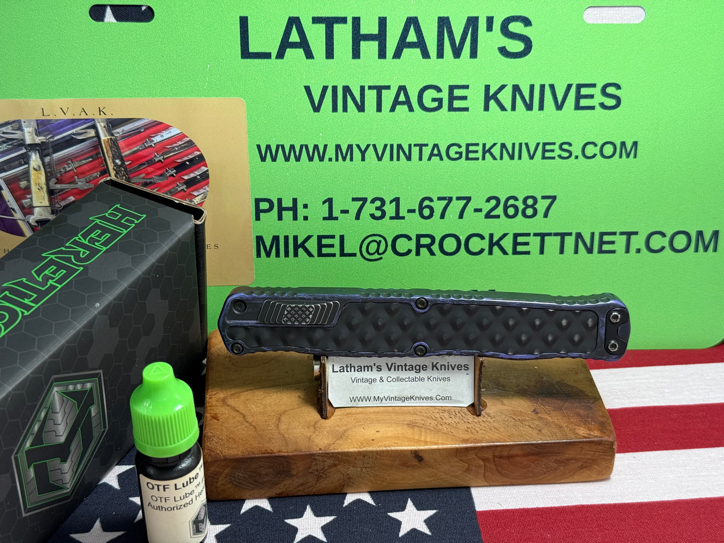 HERETIC KNIVES USA 2023 CLERIC II OTF DOUBLE EDGE H020-14A-BRKPU TACTICAL AUTOMATIC KNIFE BREAKTHROUGH PURPLE BUBBLE HANDLES