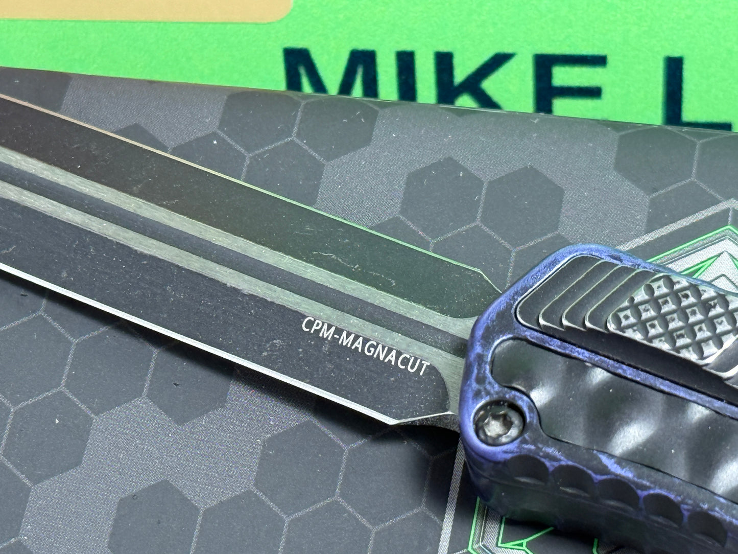 HERETIC KNIVES USA 2023 CLERIC II OTF DOUBLE EDGE H020-14A-BRKPU TACTICAL AUTOMATIC KNIFE BREAKTHROUGH PURPLE BUBBLE HANDLES