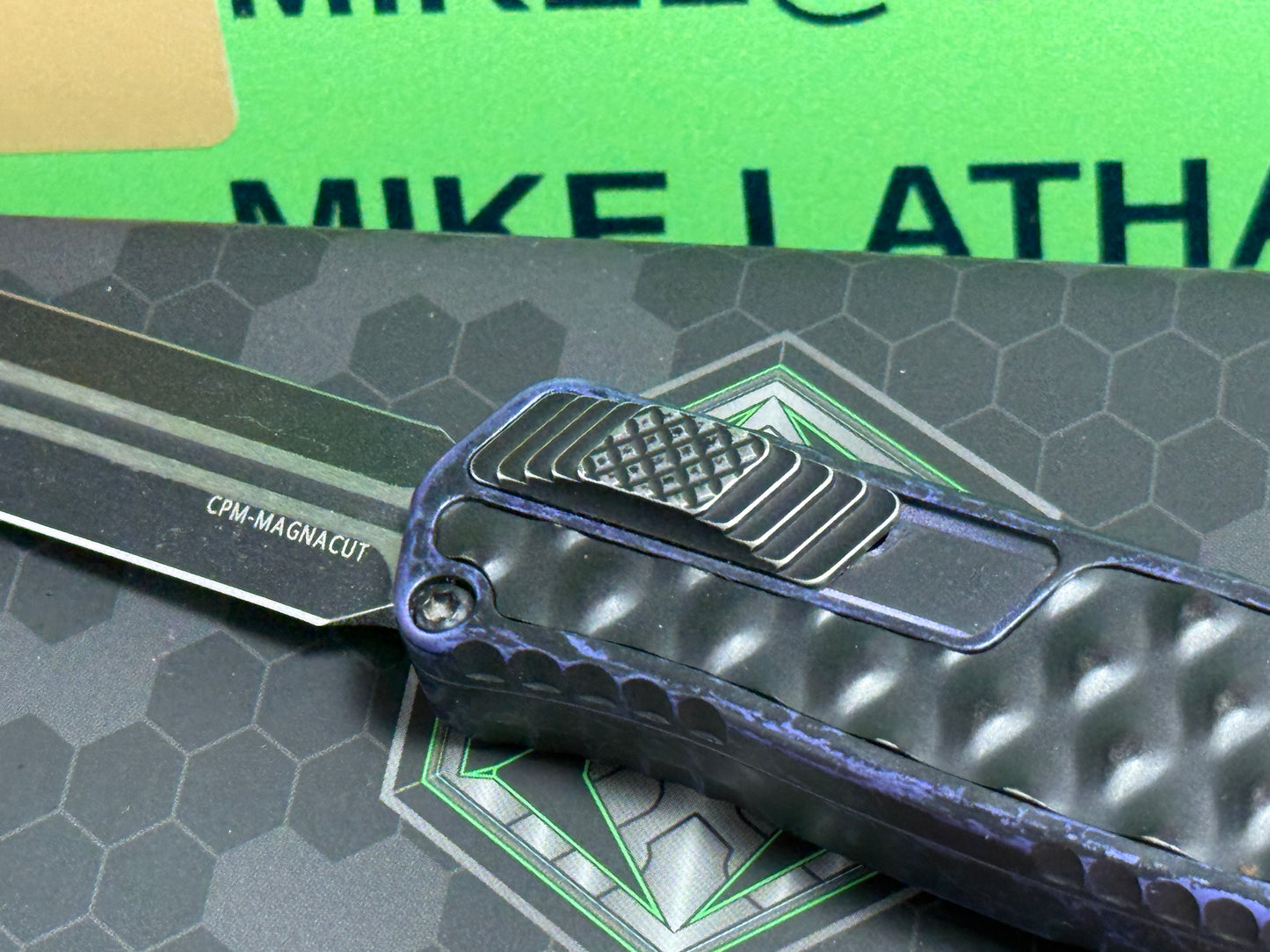 HERETIC KNIVES USA 2023 CLERIC II OTF DOUBLE EDGE H020-14A-BRKPU TACTICAL AUTOMATIC KNIFE BREAKTHROUGH PURPLE BUBBLE HANDLES