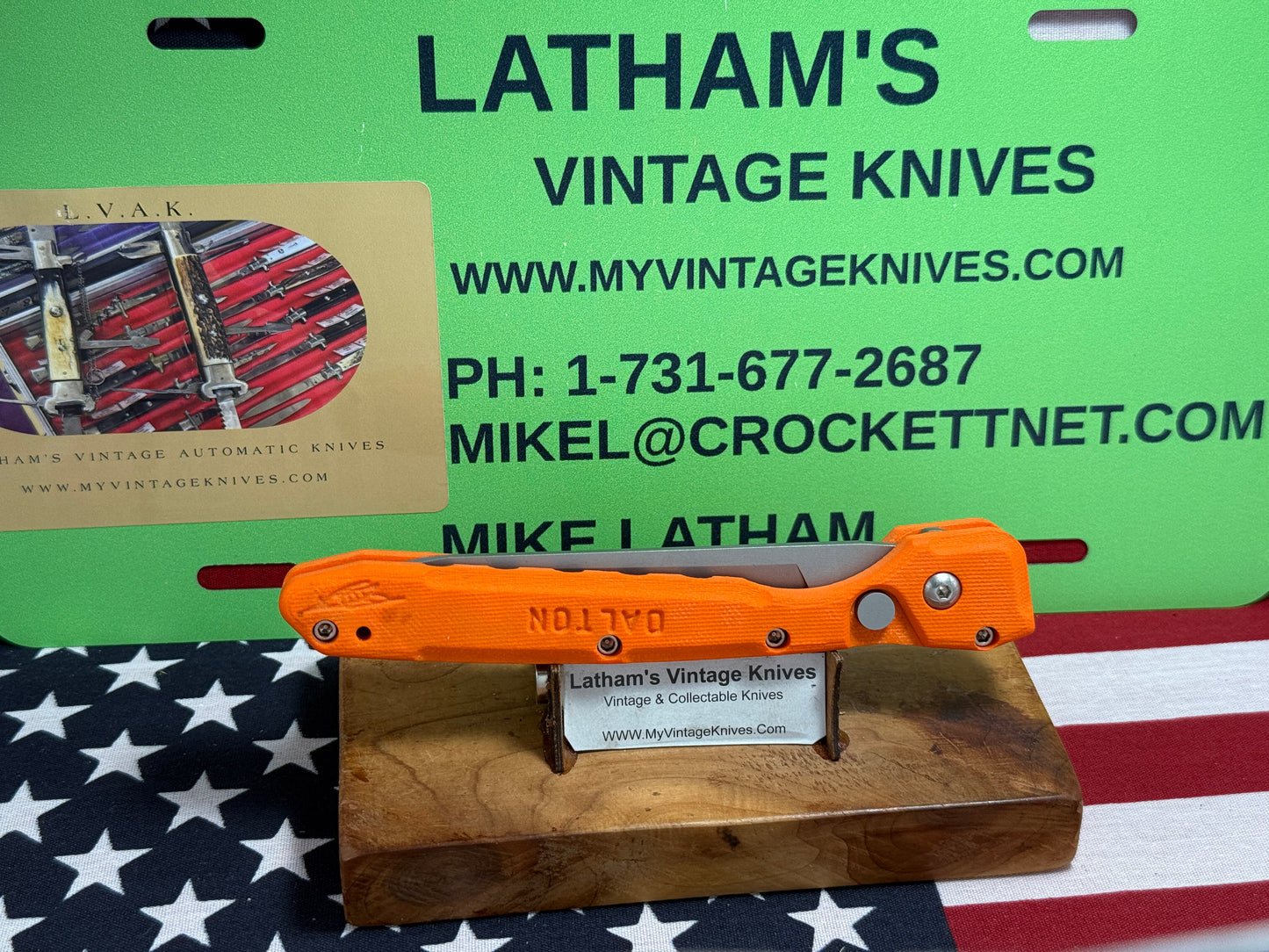 DALTON, ROB USA 1998-2008 SIDE OPENING WASP TACTICAL AUTOMATIC KNIFE ORANGE G-10 HANDLES