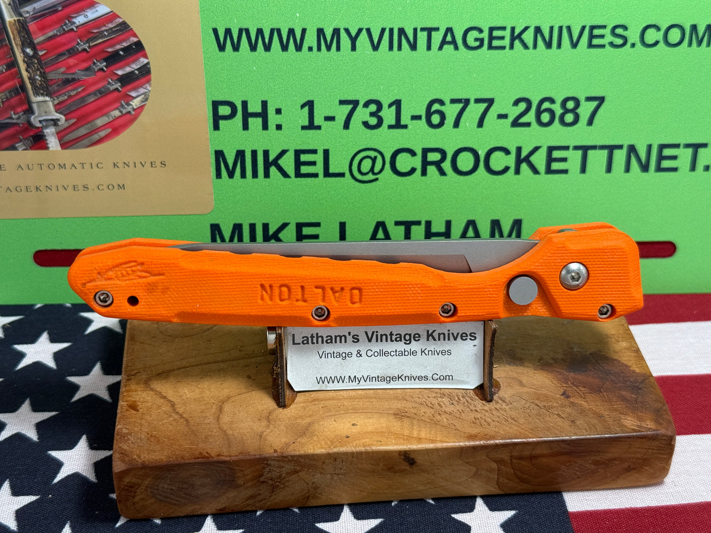 DALTON, ROB USA 1998-2008 SIDE OPENING WASP TACTICAL AUTOMATIC KNIFE ORANGE G-10 HANDLES