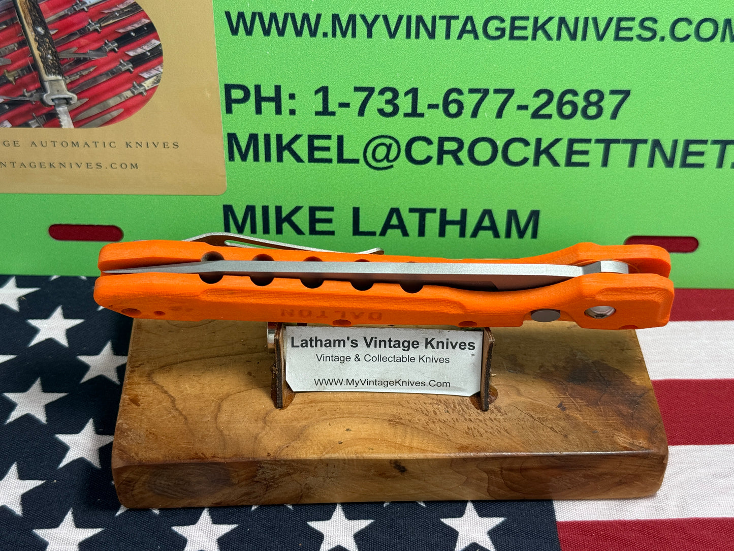 DALTON, ROB USA 1998-2008 SIDE OPENING WASP TACTICAL AUTOMATIC KNIFE ORANGE G-10 HANDLES