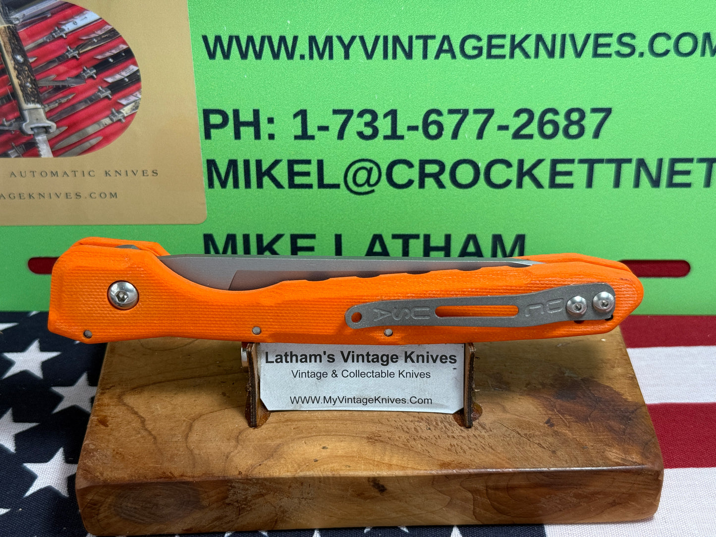 DALTON, ROB USA 1998-2008 SIDE OPENING WASP TACTICAL AUTOMATIC KNIFE ORANGE G-10 HANDLES