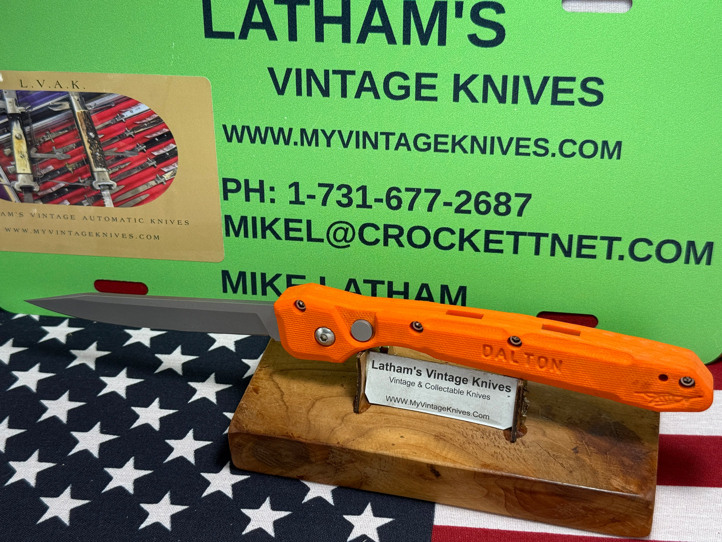 DALTON, ROB USA 1998-2008 SIDE OPENING WASP TACTICAL AUTOMATIC KNIFE ORANGE G-10 HANDLES